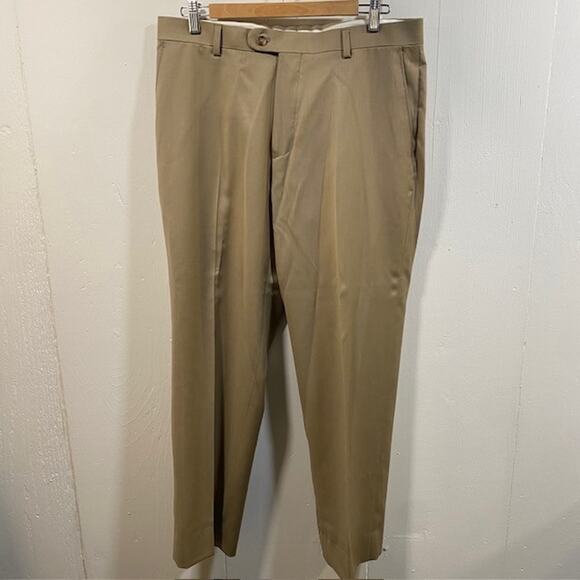 Joseph Abboud JOE Tan All Wool Mens Dress Pants 34x28 - Picture 1 of 9